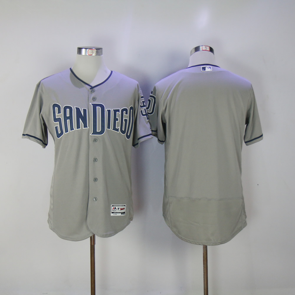 Men San Diego Padres Blank Grey MLB Jerseys->san diego padres->MLB Jersey